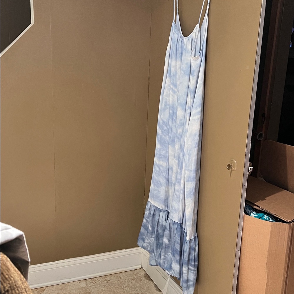 Free People Intimately Maxi Lounge Dress in Blue Floral Combo. Sz L - Picture 6 of 9